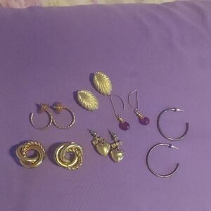 6/$10 6 Pc.  Set Of Elegant Gold and Silver Earring Set (2)